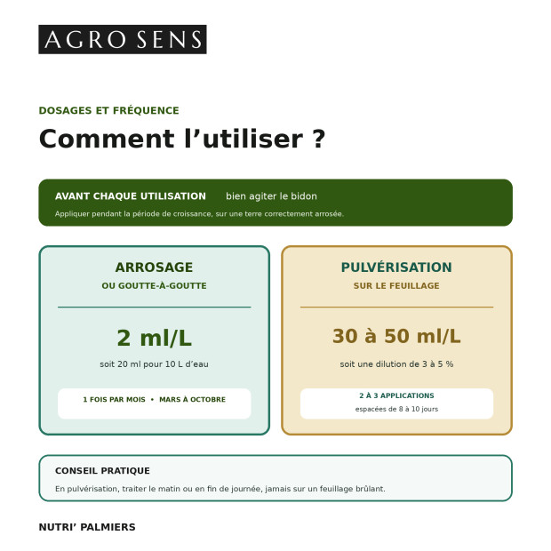 Engrais organique Palmiers et Yuccas - Agro Sens