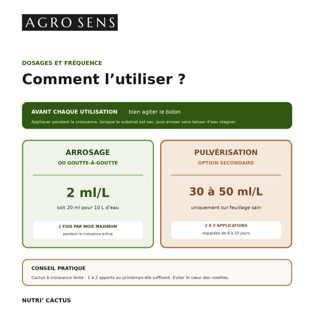 Engrais organique liquide cactus plantes grasses. Comptoir des Jardins