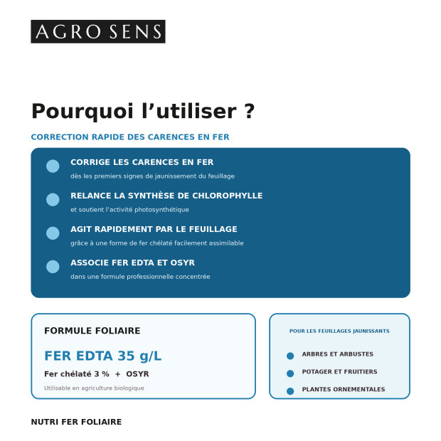 Nutri Fer Foliaire - Correction des carences en fer | Agro Sens