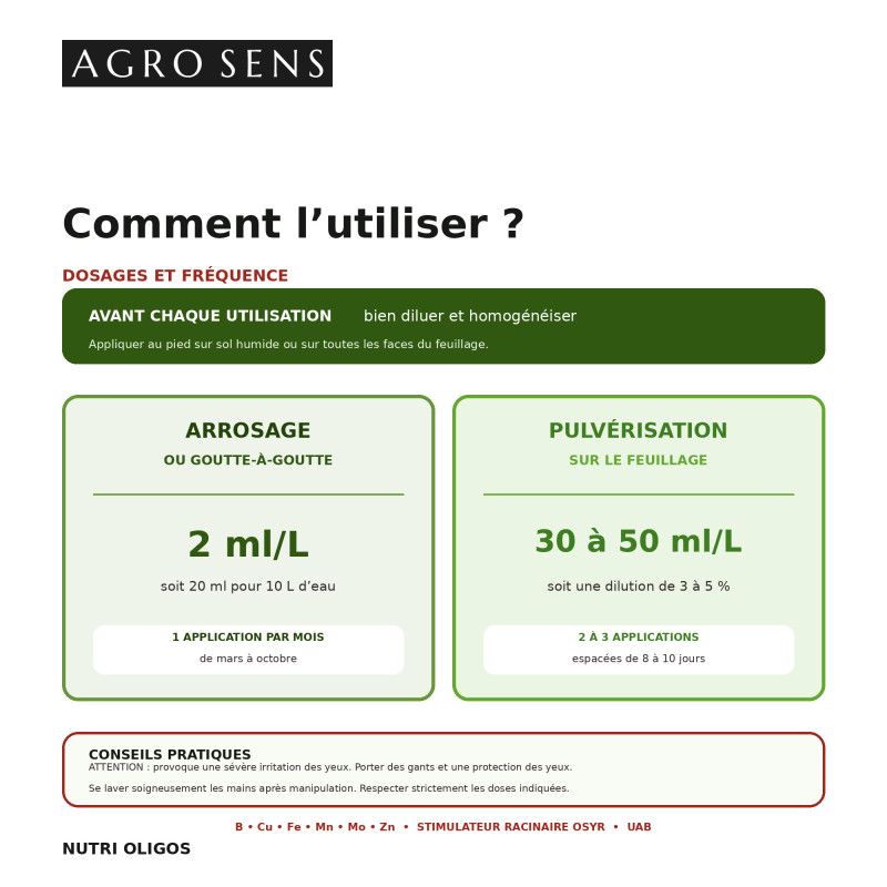 Engrais Oligo Éléments - Anti-carentiel concentré
