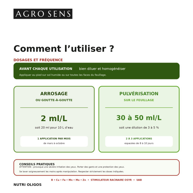 Engrais Oligo Éléments - Anti-carentiel concentré