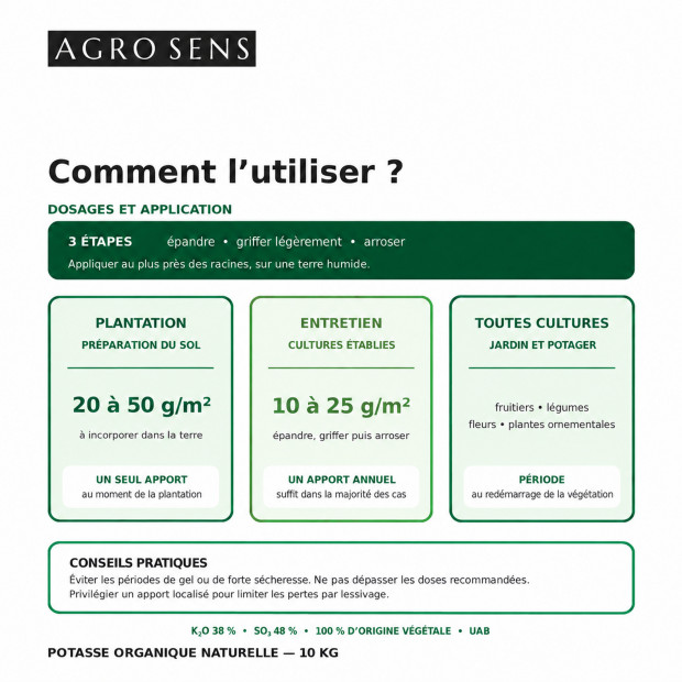 Potasse organique naturelle spéciale jardin UAB