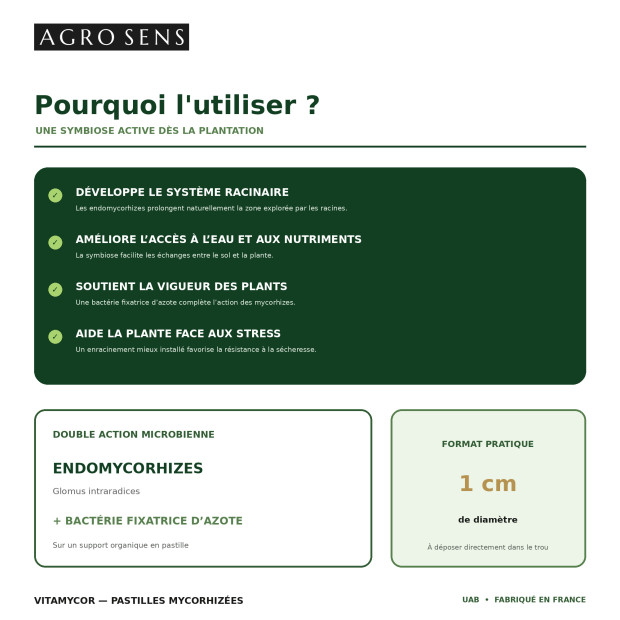 Mycorhizes naturelles en pastilles - VitaMycor par Agro Sens