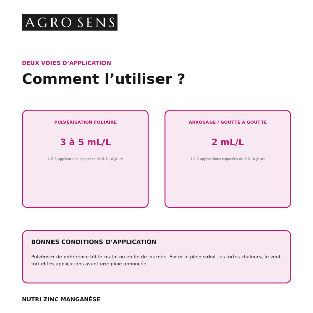 Engrais liquide riche en Zinc et Manganèse - Agro Sens