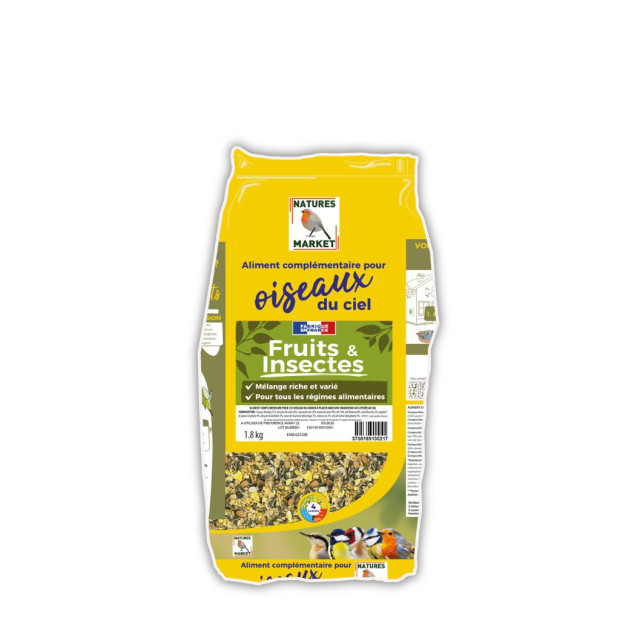 Mélange de Graines Fruits & Insectes pour Oiseaux