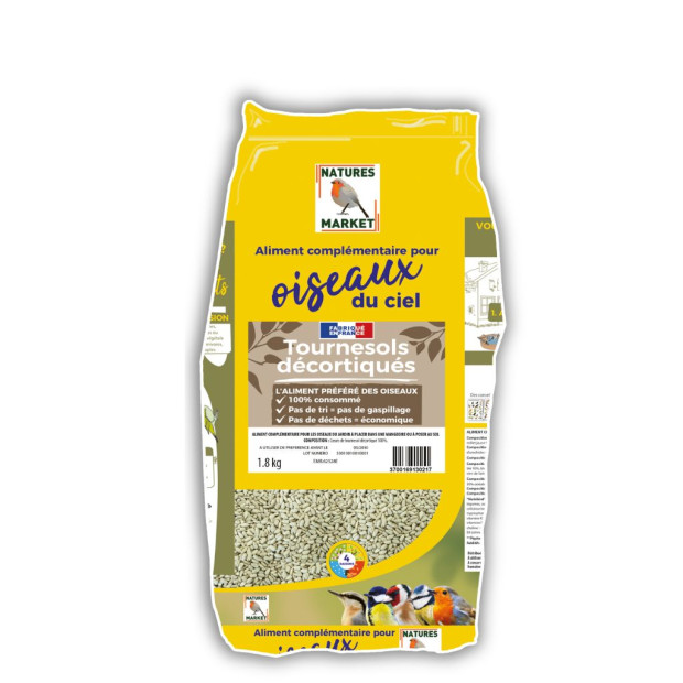 Tournesol Décortiqué pour Oiseaux du Jardin - Sans Déchet | Comptoir des Jardins