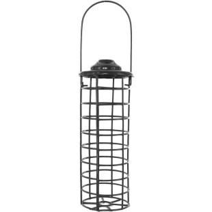 Mangeoire Tube pour Cylindres et Boules de Graisse - Métal Noir | Comptoir des Jardins