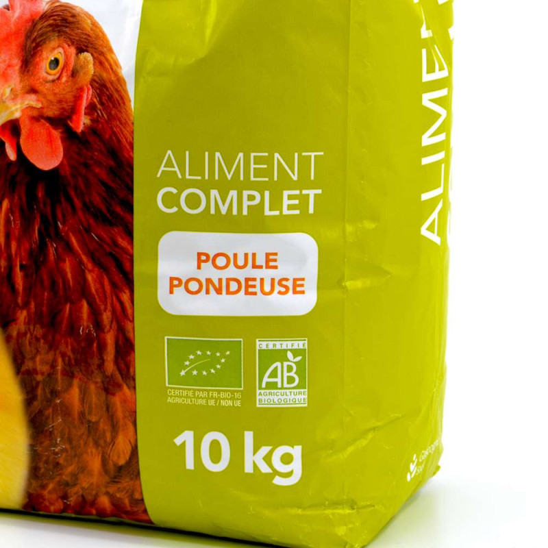 Aliment complet biologique pour poules pondeuses. Sac de 10 kg