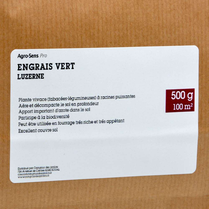 Graines de luzerne, engrais vert vivace. 500 g