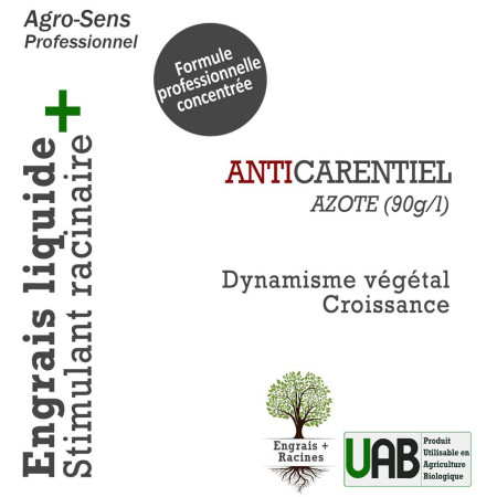 Azote organique liquide avec stimulant racinaire
