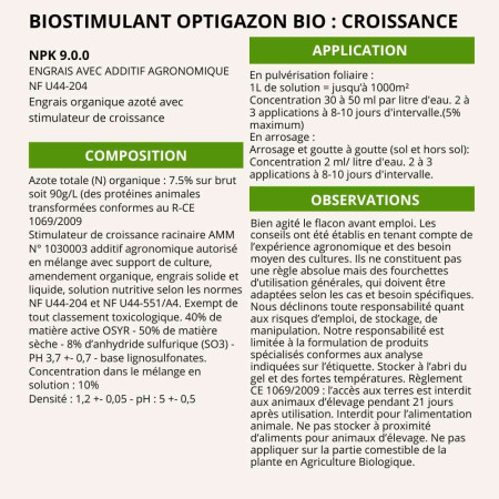 OptiGazon Bio : Croissance 1 litre