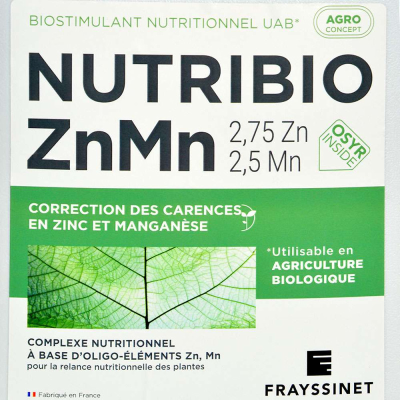 Engrais liquide riche en zinc et manganese. Nutribio ZnMn - Frayssinet