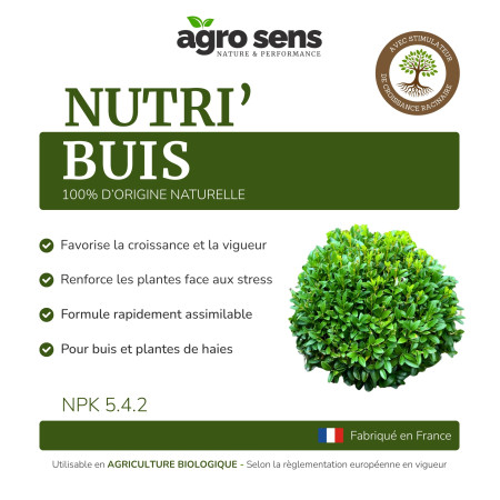 Engrais liquide buis Agro Sens, fertilisant organique 500 ml UAB